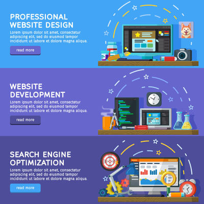 創(chuàng)意矢量網絡工作室概念的平面設計插圖