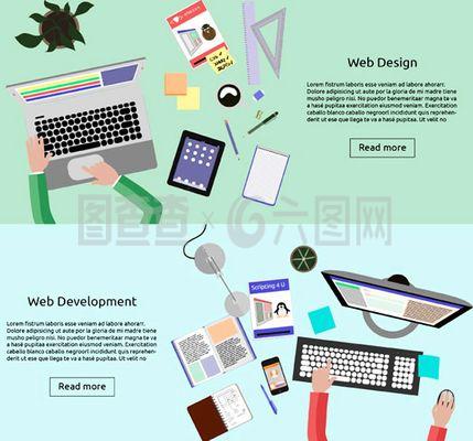 網頁設計開發banner矢量素材下載